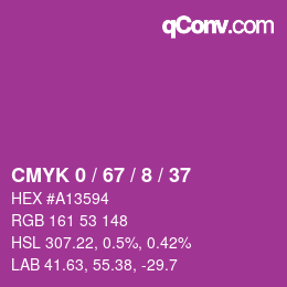 Color code: CMYK 0 / 67 / 8 / 37 | qconv.com