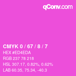 Color code: CMYK 0 / 67 / 8 / 7 | qconv.com