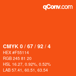 Color code: CMYK 0 / 67 / 92 / 4 | qconv.com