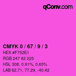 Color code: CMYK 0 / 67 / 9 / 3 | qconv.com