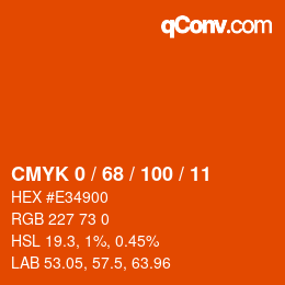 Color code: CMYK 0 / 68 / 100 / 11 | qconv.com