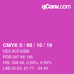 Color code: CMYK 0 / 68 / 10 / 19 | qconv.com
