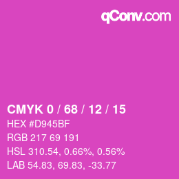 Color code: CMYK 0 / 68 / 12 / 15 | qconv.com