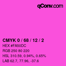 Color code: CMYK 0 / 68 / 12 / 2 | qconv.com