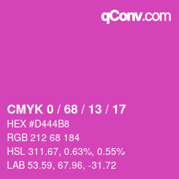 Color code: CMYK 0 / 68 / 13 / 17 | qconv.com
