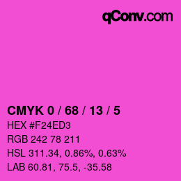 Color code: CMYK 0 / 68 / 13 / 5 | qconv.com