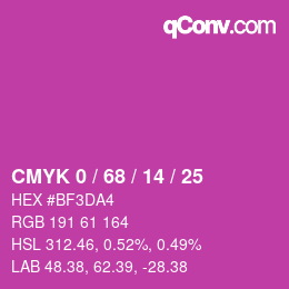 Color code: CMYK 0 / 68 / 14 / 25 | qconv.com