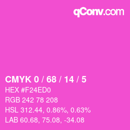 カラーコード: CMYK 0 / 68 / 14 / 5 | qconv.com