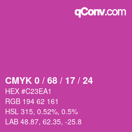 Color code: CMYK 0 / 68 / 17 / 24 | qconv.com