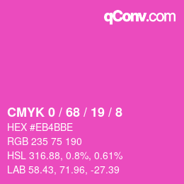 Color code: CMYK 0 / 68 / 19 / 8 | qconv.com