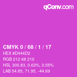 Color code: CMYK 0 / 68 / 1 / 17 | qconv.com