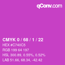Color code: CMYK 0 / 68 / 1 / 22 | qconv.com
