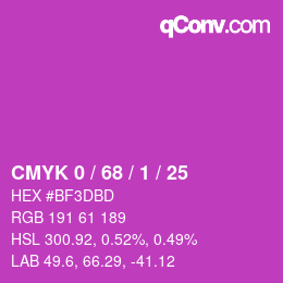 Color code: CMYK 0 / 68 / 1 / 25 | qconv.com