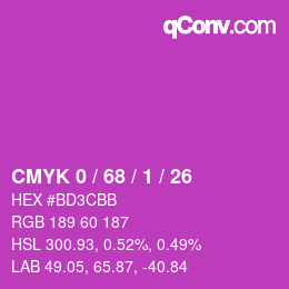 Color code: CMYK 0 / 68 / 1 / 26 | qconv.com
