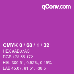 Color code: CMYK 0 / 68 / 1 / 32 | qconv.com