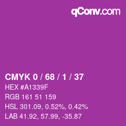 Farbcode: CMYK 0 / 68 / 1 / 37 | qconv.com
