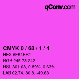 カラーコード: CMYK 0 / 68 / 1 / 4 | qconv.com