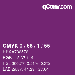 Color code: CMYK 0 / 68 / 1 / 55 | qconv.com