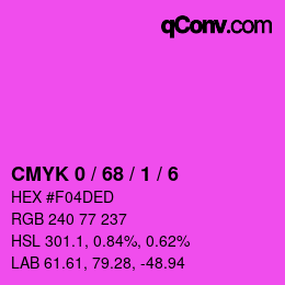 カラーコード: CMYK 0 / 68 / 1 / 6 | qconv.com