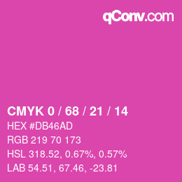 颜色代码: CMYK 0 / 68 / 21 / 14 | qconv.com