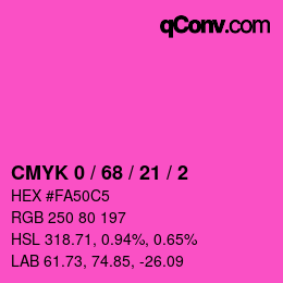 Color code: CMYK 0 / 68 / 21 / 2 | qconv.com