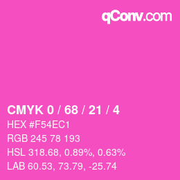カラーコード: CMYK 0 / 68 / 21 / 4 | qconv.com