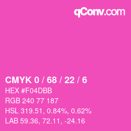 Color code: CMYK 0 / 68 / 22 / 6 | qconv.com