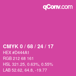 颜色代码: CMYK 0 / 68 / 24 / 17 | qconv.com