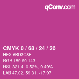 Color code: CMYK 0 / 68 / 24 / 26 | qconv.com