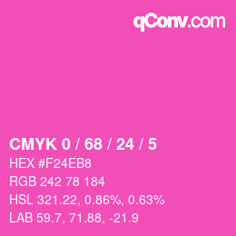 Color code: CMYK 0 / 68 / 24 / 5 | qconv.com