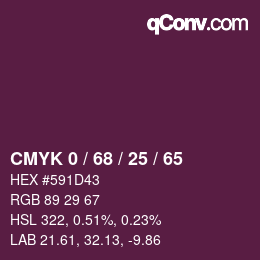 Color code: CMYK 0 / 68 / 25 / 65 | qconv.com