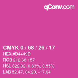 Color code: CMYK 0 / 68 / 26 / 17 | qconv.com