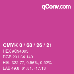 Color code: CMYK 0 / 68 / 26 / 21 | qconv.com