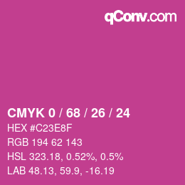颜色代码: CMYK 0 / 68 / 26 / 24 | qconv.com