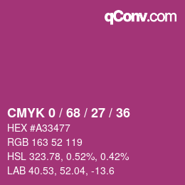 Color code: CMYK 0 / 68 / 27 / 36 | qconv.com