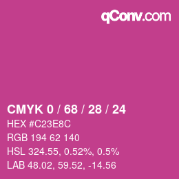 Color code: CMYK 0 / 68 / 28 / 24 | qconv.com