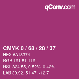 Color code: CMYK 0 / 68 / 28 / 37 | qconv.com