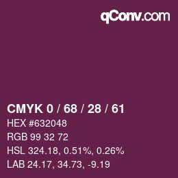 Color code: CMYK 0 / 68 / 28 / 61 | qconv.com