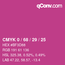 Color code: CMYK 0 / 68 / 29 / 25 | qconv.com
