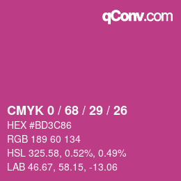 Color code: CMYK 0 / 68 / 29 / 26 | qconv.com