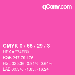 Color code: CMYK 0 / 68 / 29 / 3 | qconv.com