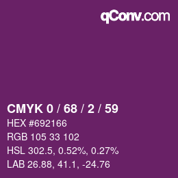 Color code: CMYK 0 / 68 / 2 / 59 | qconv.com