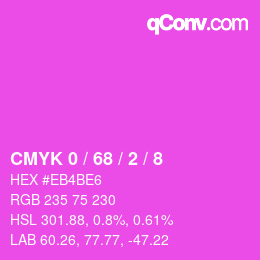 Color code: CMYK 0 / 68 / 2 / 8 | qconv.com