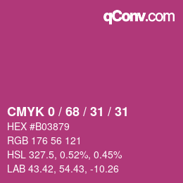 Color code: CMYK 0 / 68 / 31 / 31 | qconv.com