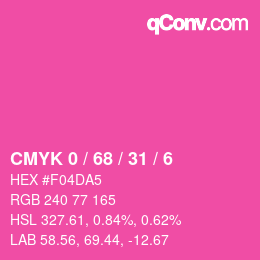 カラーコード: CMYK 0 / 68 / 31 / 6 | qconv.com