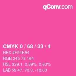 カラーコード: CMYK 0 / 68 / 33 / 4 | qconv.com