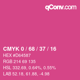 Color code: CMYK 0 / 68 / 37 / 16 | qconv.com