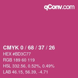 Color code: CMYK 0 / 68 / 37 / 26 | qconv.com