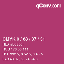 Color code: CMYK 0 / 68 / 37 / 31 | qconv.com
