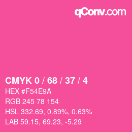 Farbcode: CMYK 0 / 68 / 37 / 4 | qconv.com